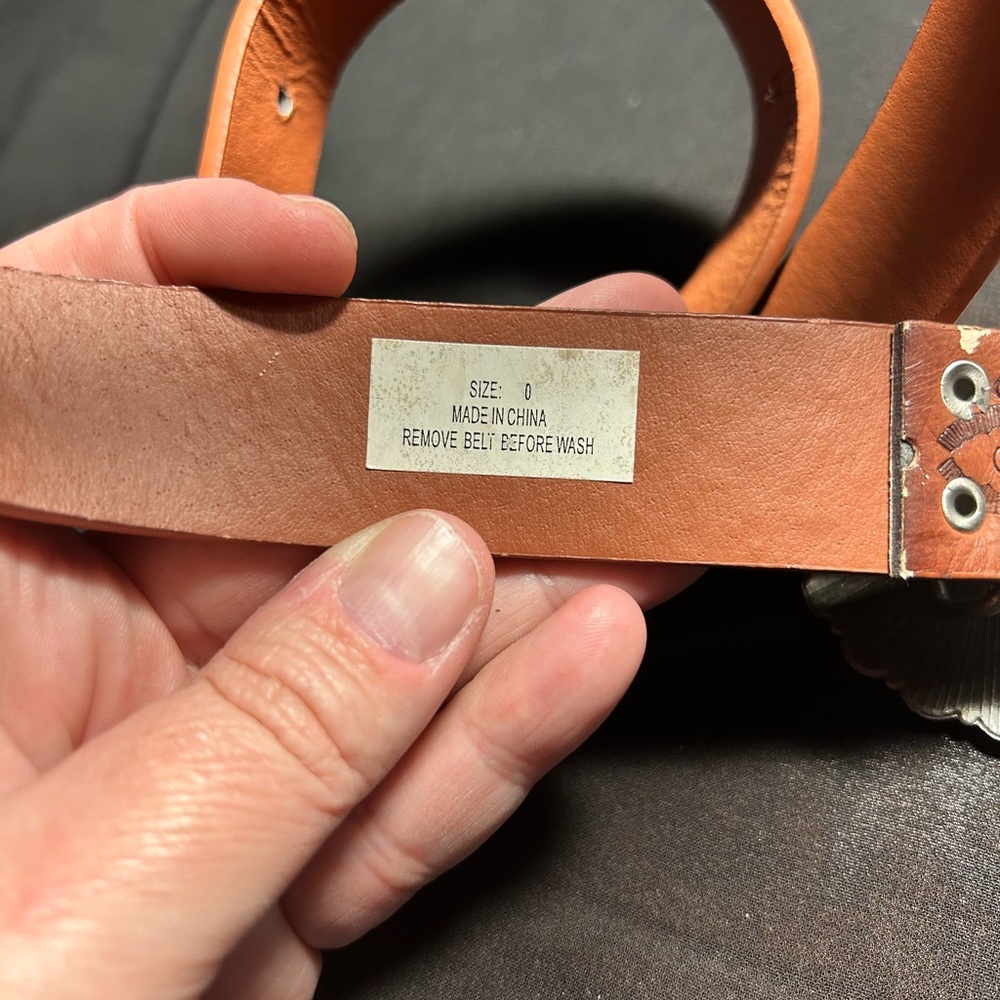 Blue and Brown Pleather  Belt with Turquoise Buckle. Unbranded - Picture 4 of 6